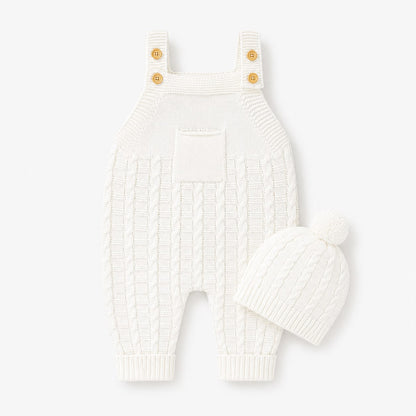 Baby Cable Knit Overall Set