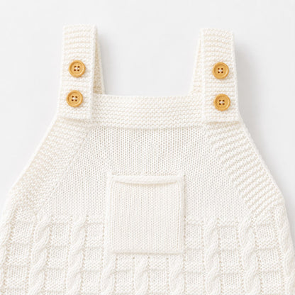 Baby Cable Knit Overall Set