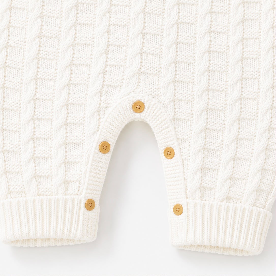 Baby Cable Knit Overall Set