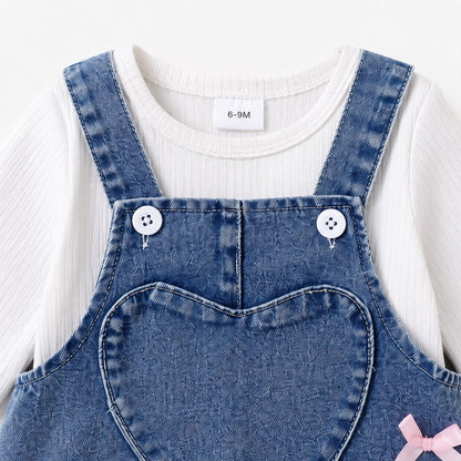 Denim Heart Pinafore Dress