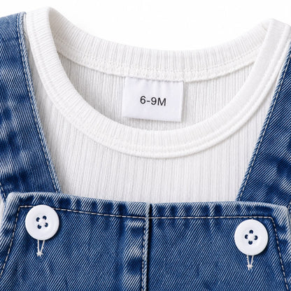 Denim Heart Pinafore Dress