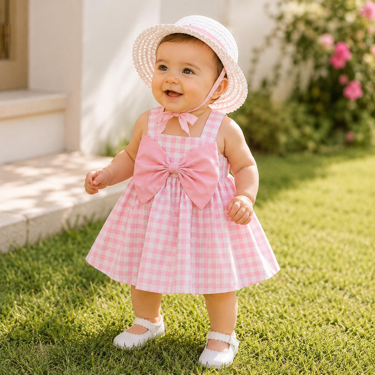 Sleeveless Gingham Baby Dress