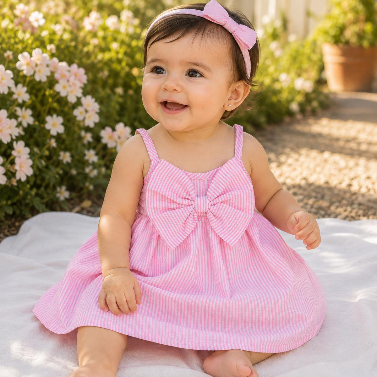 Sleeveless Striped Baby Dress