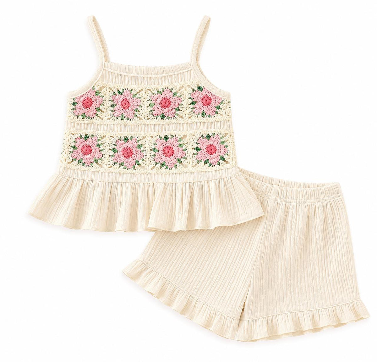 Crochet Top and Shorts Set