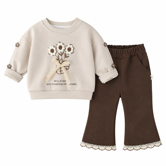 Brown Knit Two Piece Set