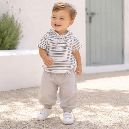 Stripe Collar Two Piece Set