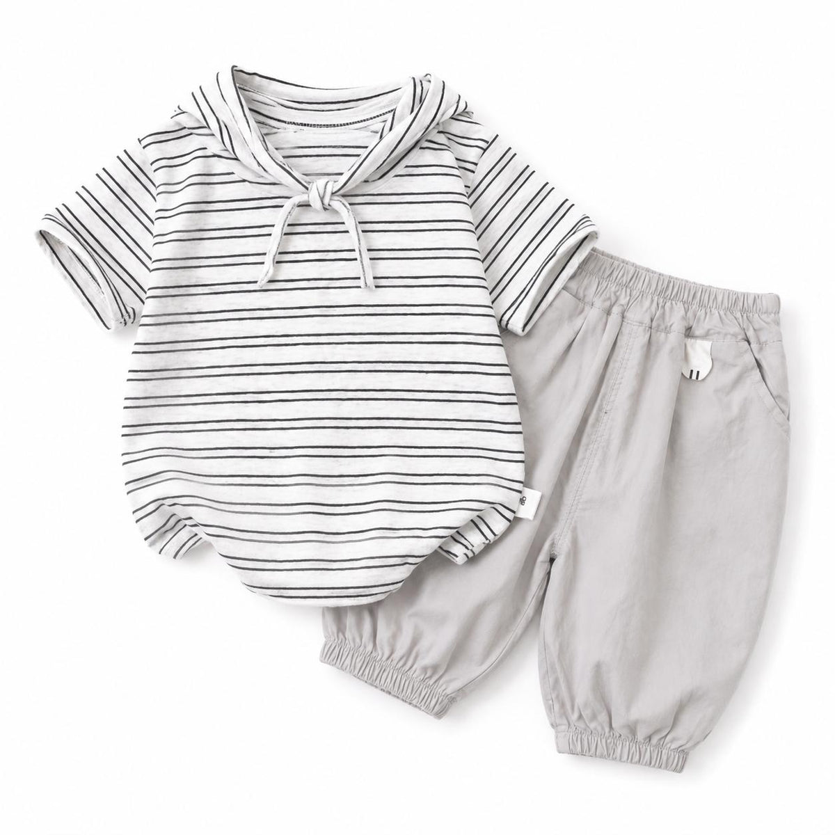 Stripe Collar Two Piece Set
