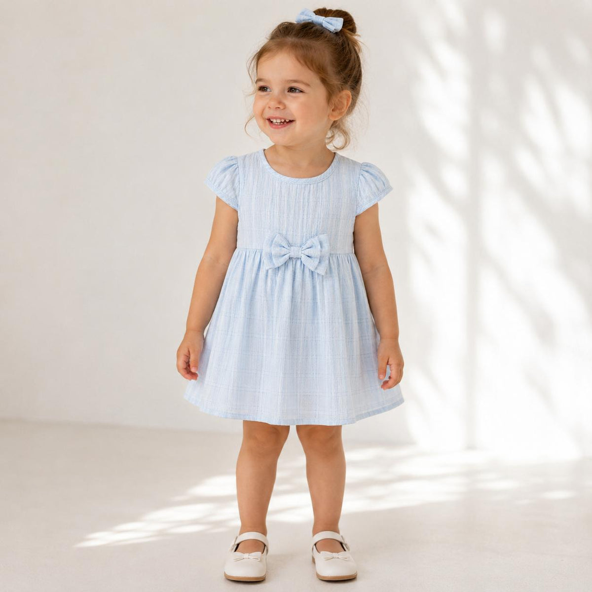 Textured Short Sleeve Dress