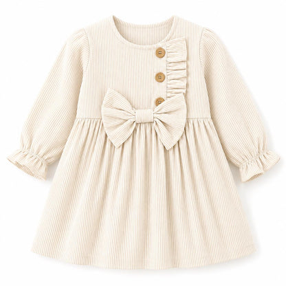Neutral Stripe Baby Dress