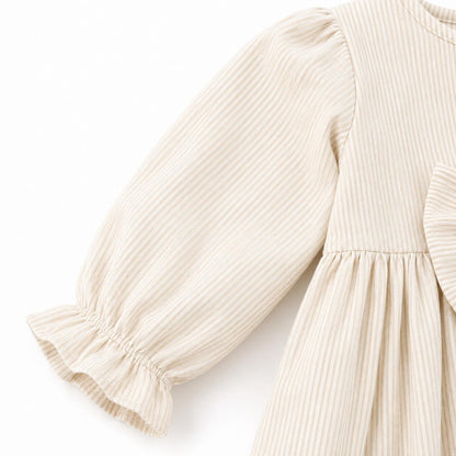 Neutral Stripe Baby Dress