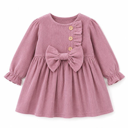 Neutral Stripe Baby Dress
