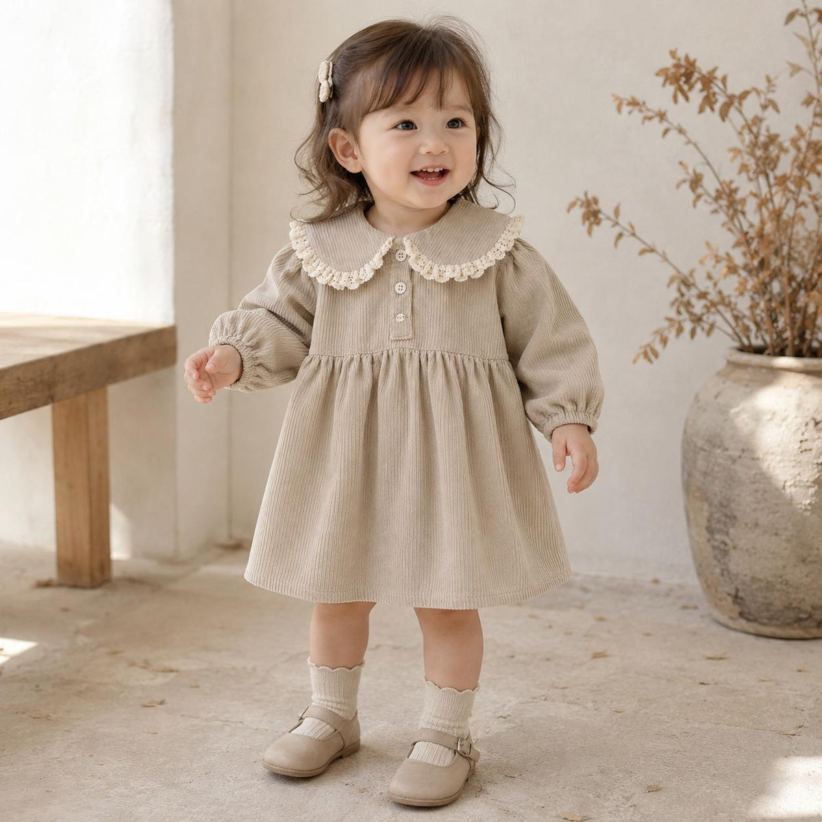 Blue Panel Baby Dress