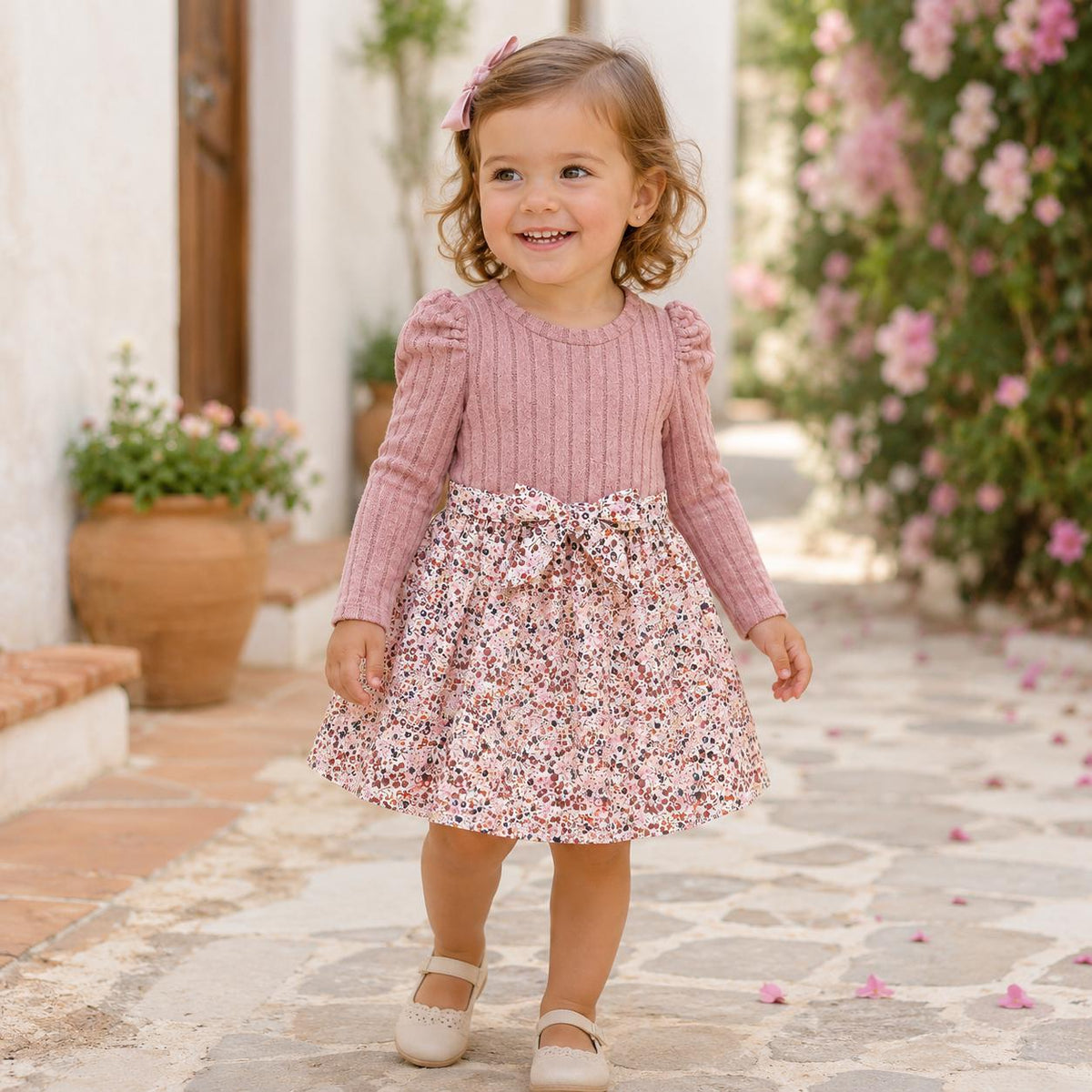Dusty Rose Floral Dress