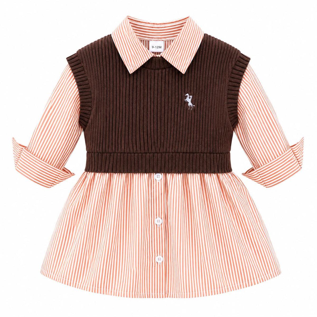 Knitted Vest Shirt Dress