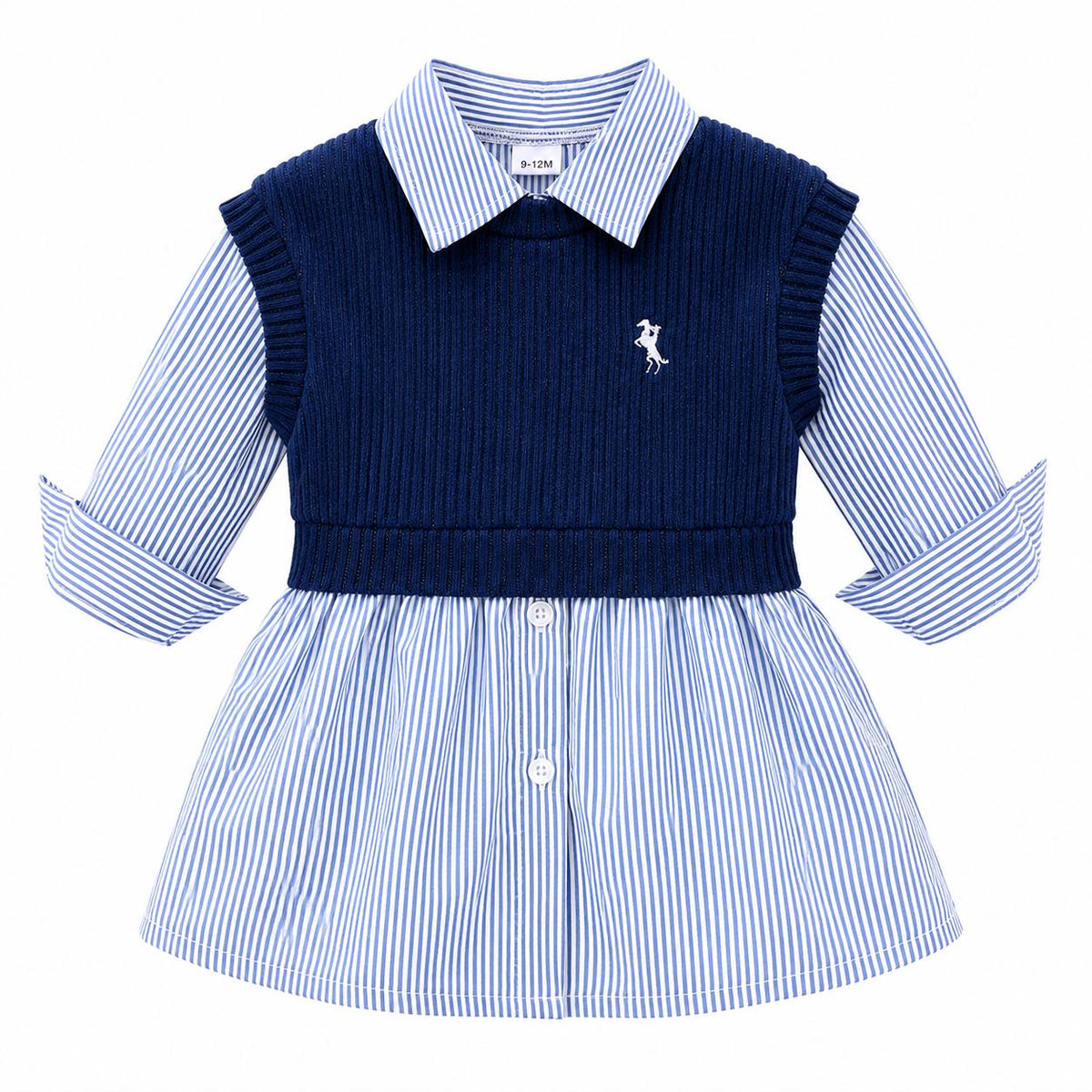 Knitted Vest Shirt Dress