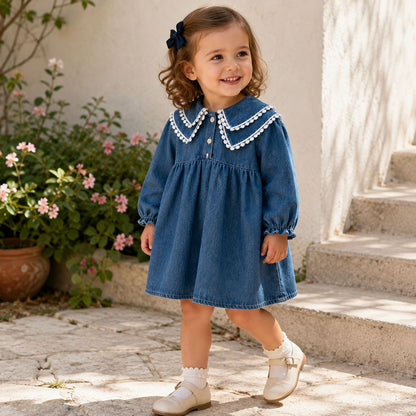 Long Sleeve Denim Baby Dress
