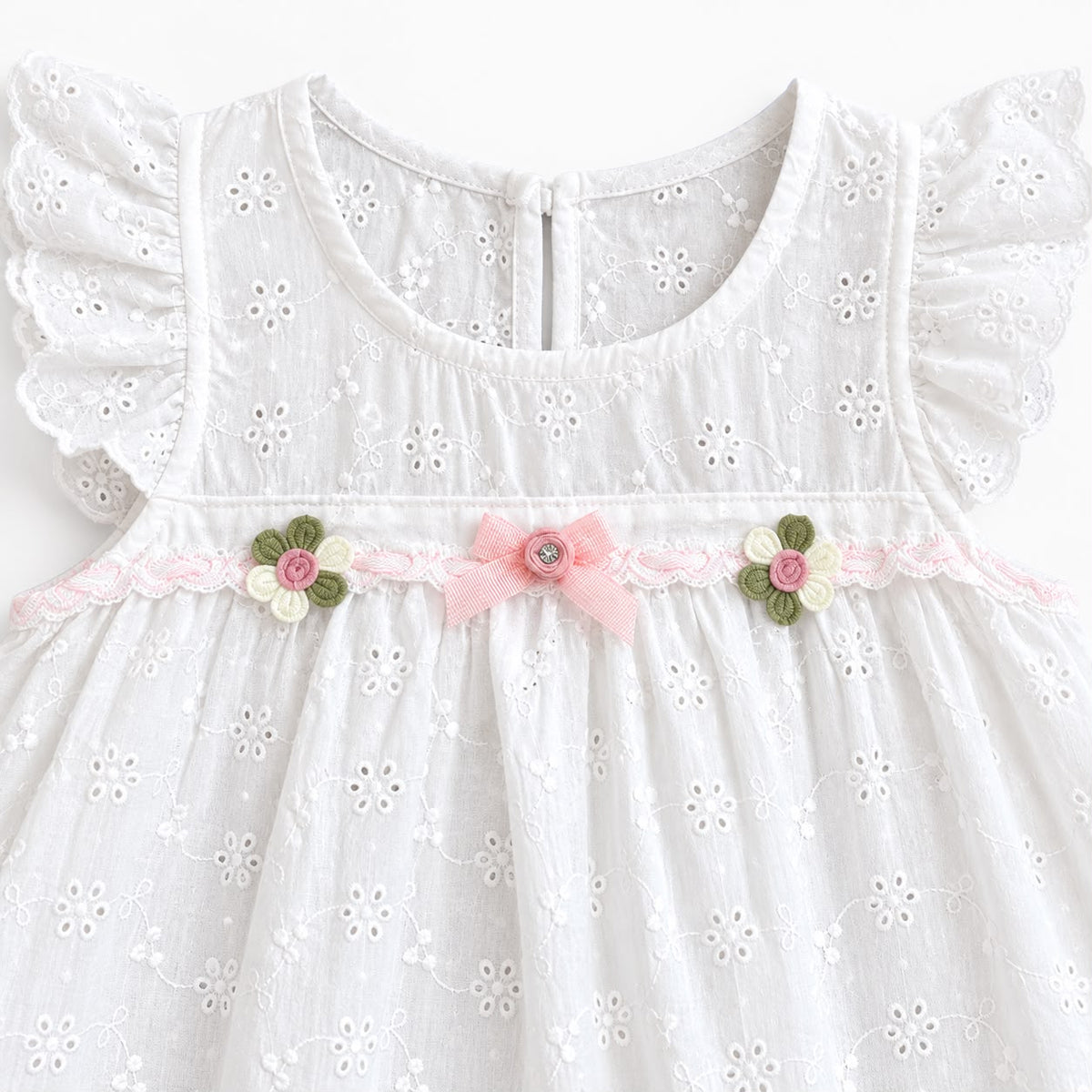 Eyelet Top and Blue Pants Set