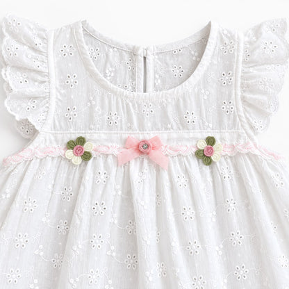 Eyelet Top and Blue Pants Set