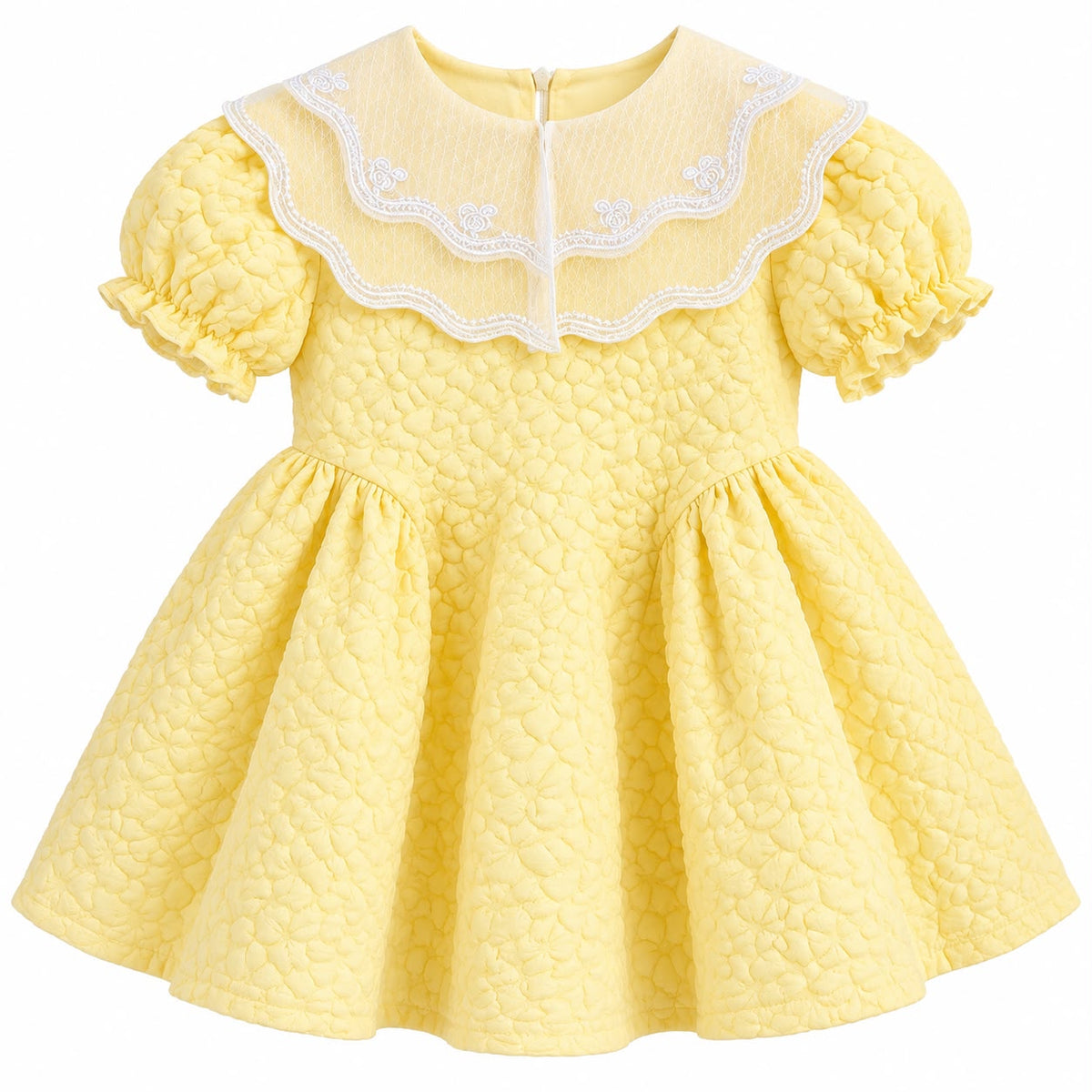 Yellow Textured Baby Dress