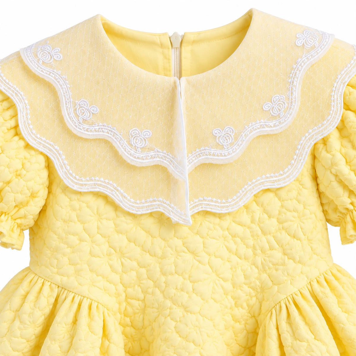 Yellow Textured Baby Dress