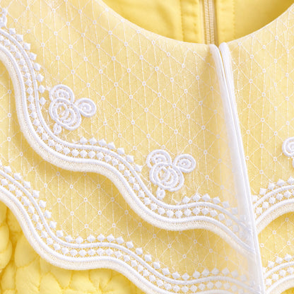 Yellow Textured Baby Dress