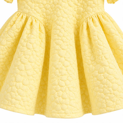 Yellow Textured Baby Dress