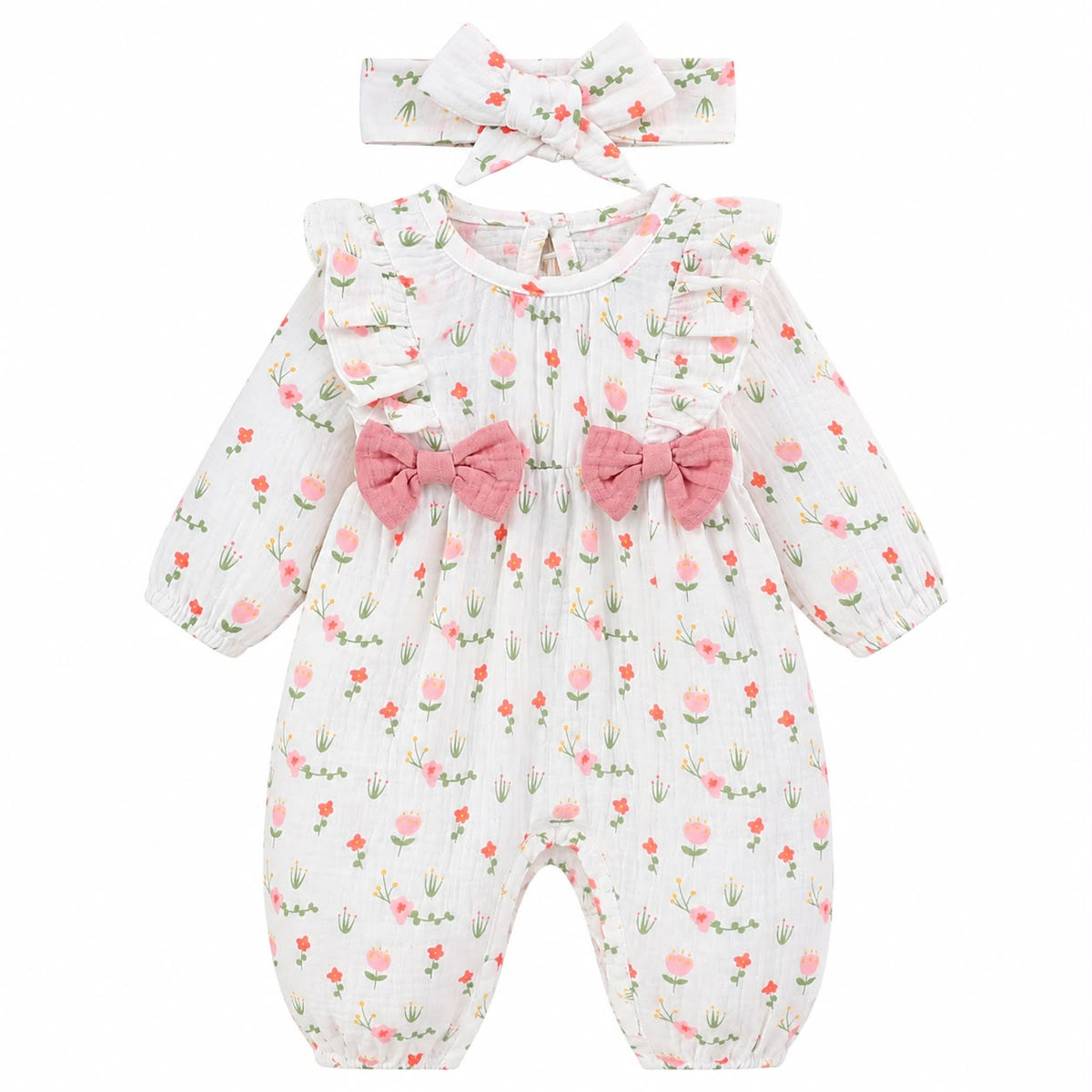 Bow Detail Baby Romper