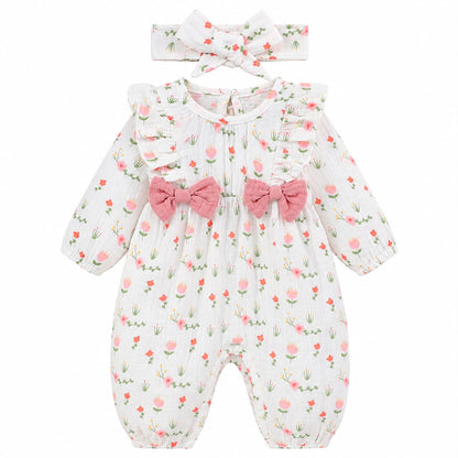 Bow Detail Baby Romper