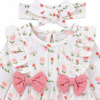 Bow Detail Baby Romper