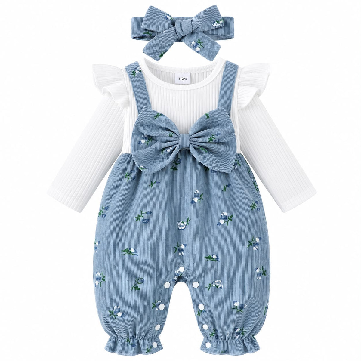Floral Pinafore Baby Romper