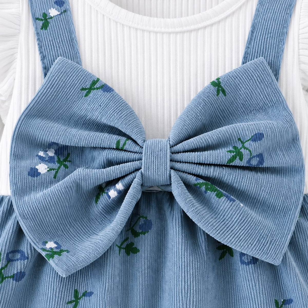 Floral Pinafore Baby Romper