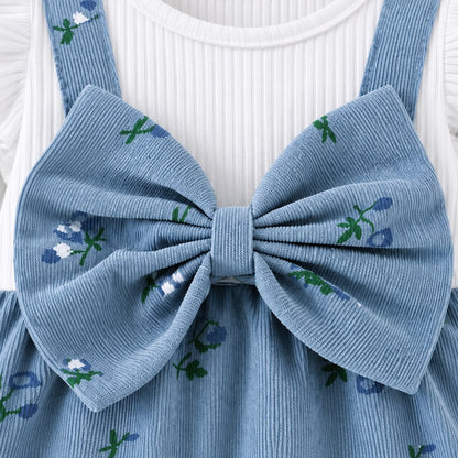 Floral Pinafore Baby Romper