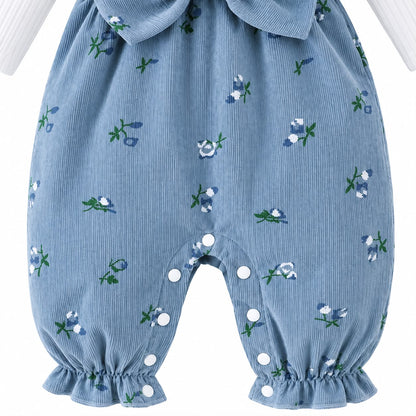 Floral Pinafore Baby Romper