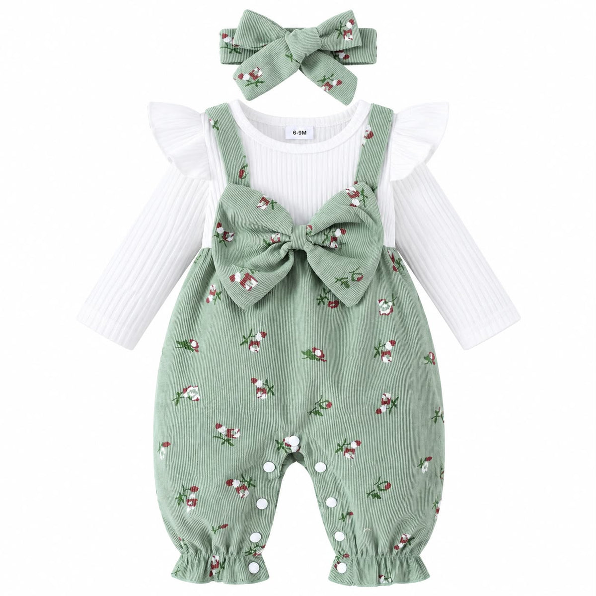 Floral Pinafore Baby Romper