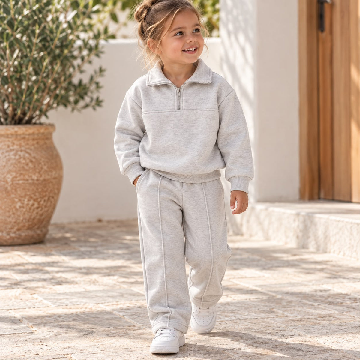 Half Zip Sweatshirt and Pants Set