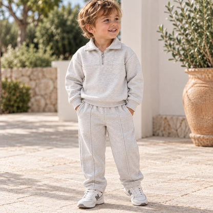 Half Zip Sweatshirt and Pants Set