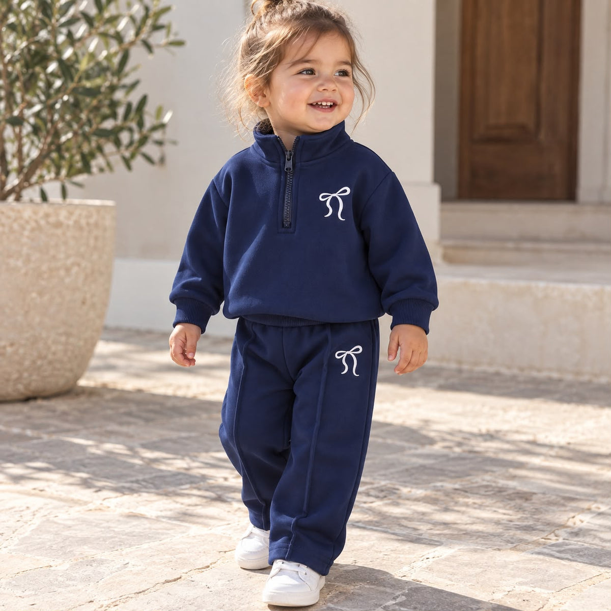 Half Zip Sweatshirt and Pants Set