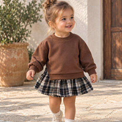 Sweatshirt and Pleated Skirt Set