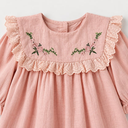 Floral Embroidered Toddler Dress