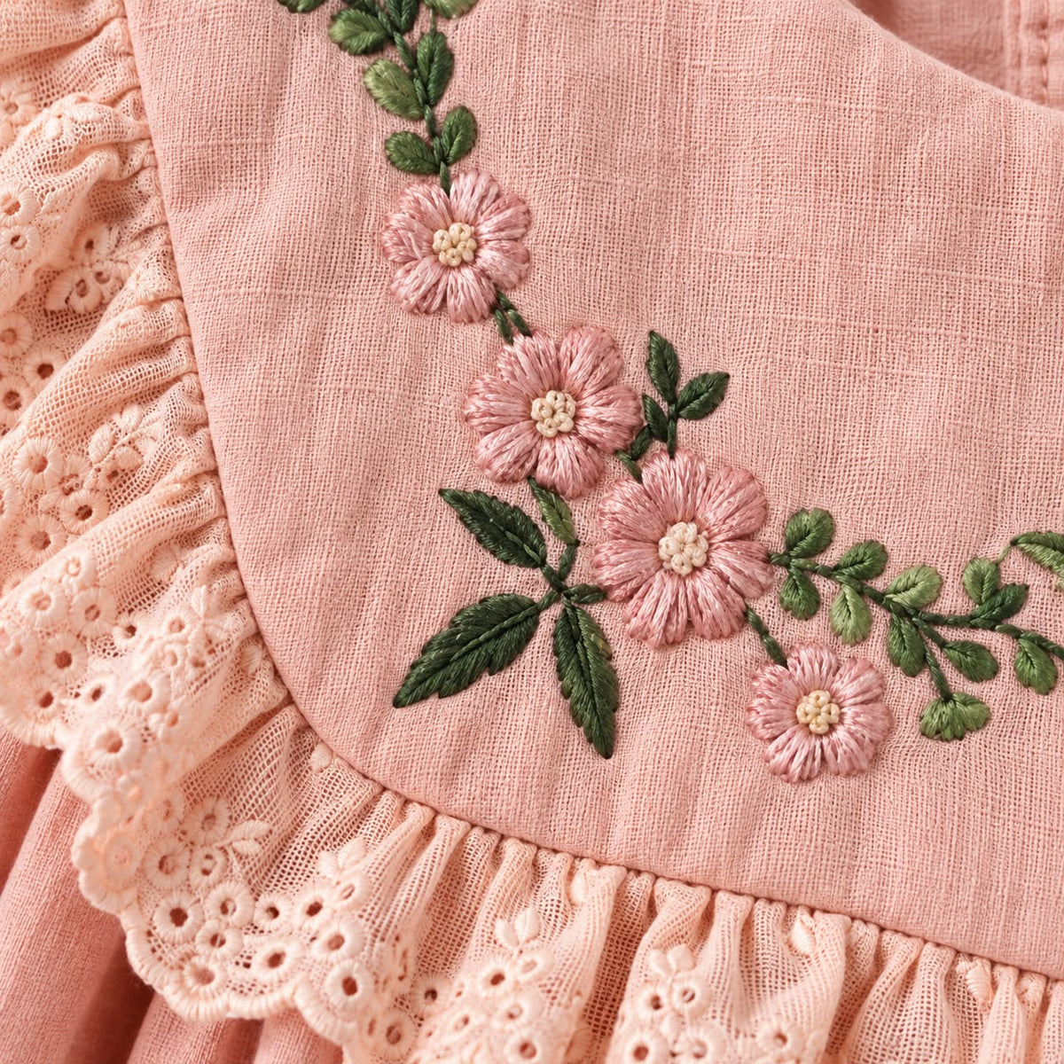 Floral Embroidered Toddler Dress