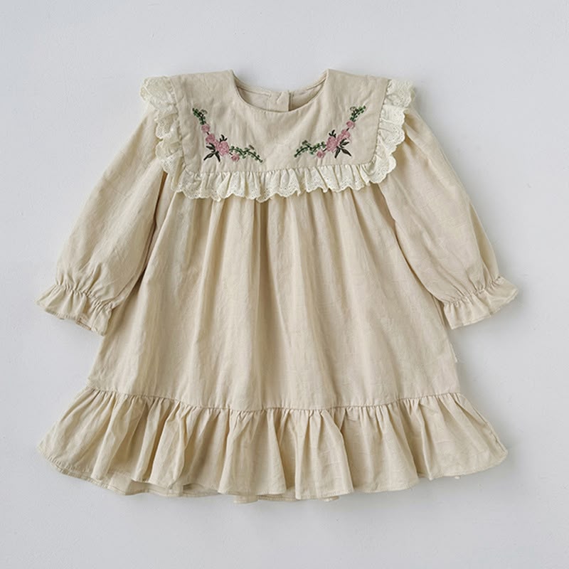 Floral Embroidered Toddler Dress