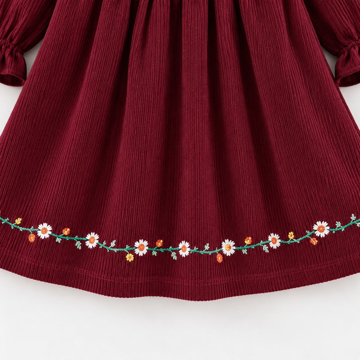 Embroidered Long Sleeve Toddler Dress