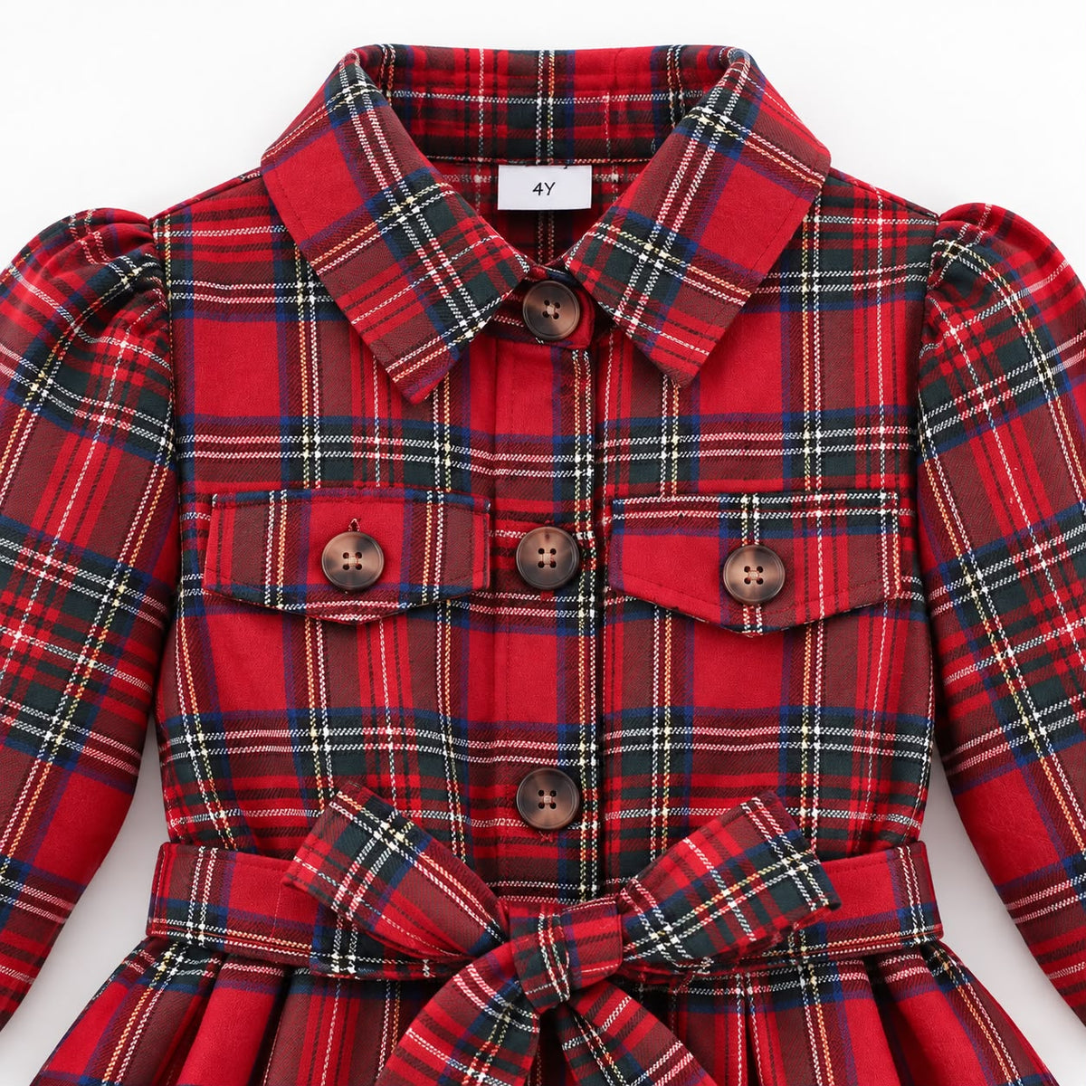 Belted Check Toddler Dress