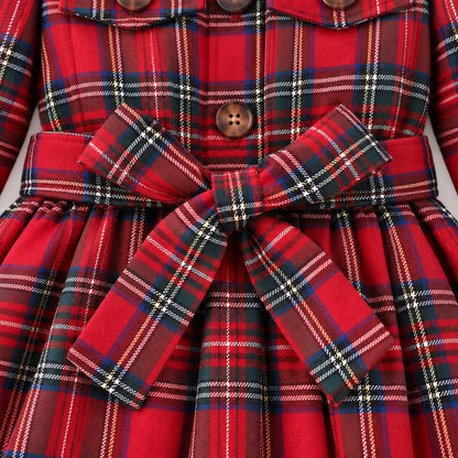 Belted Check Toddler Dress