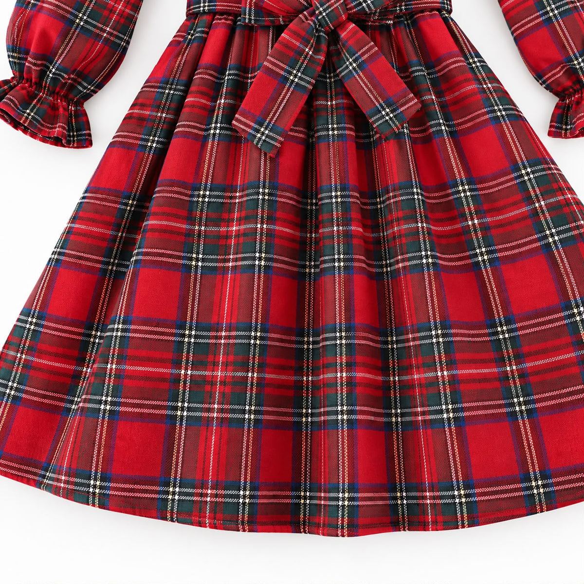 Belted Check Toddler Dress