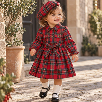 Belted Check Toddler Dress