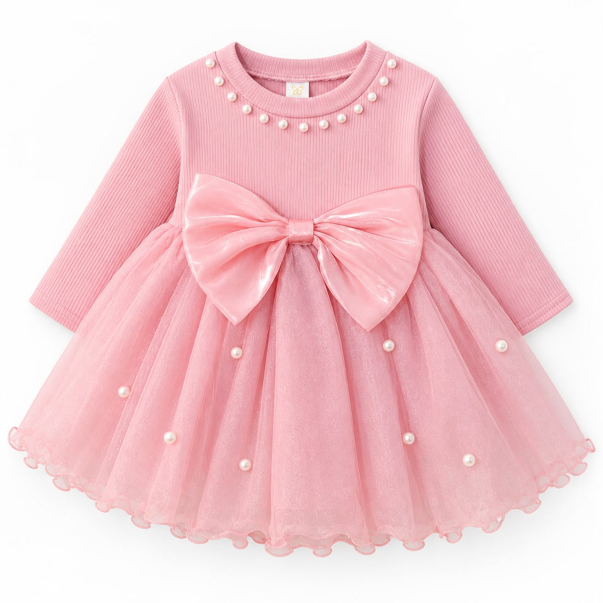 Pearl Detail Tulle Dress
