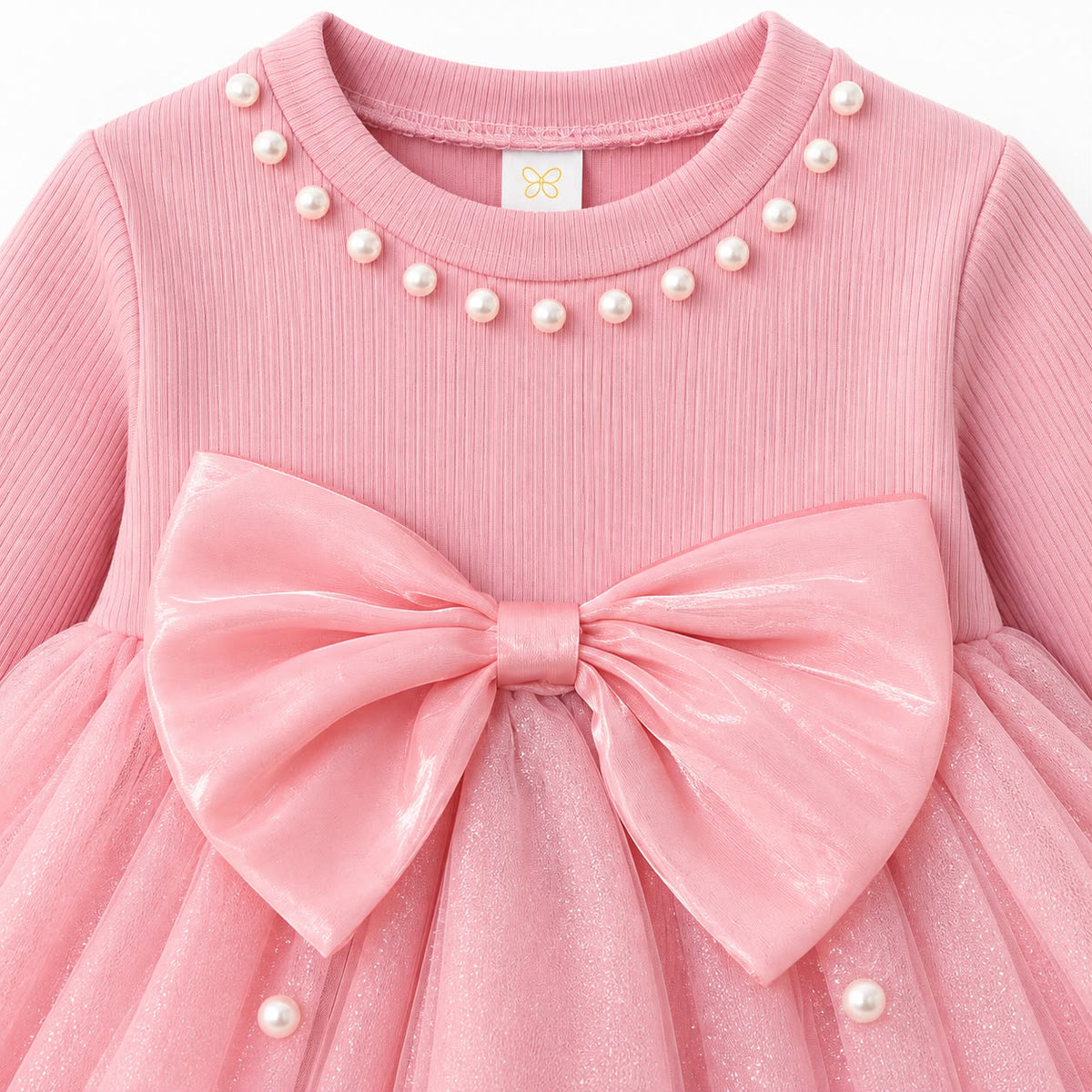 Pearl Detail Tulle Dress