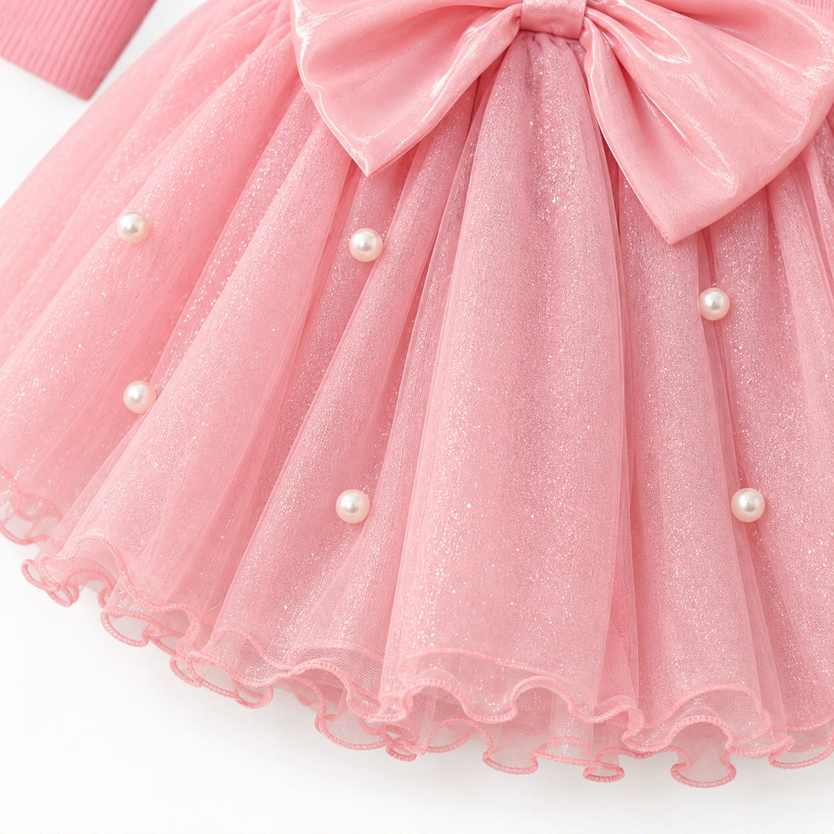 Pearl Detail Tulle Dress