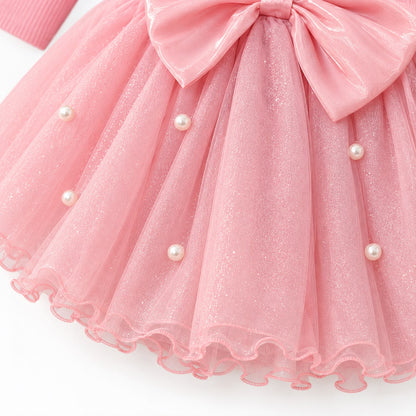 Pearl Detail Tulle Dress